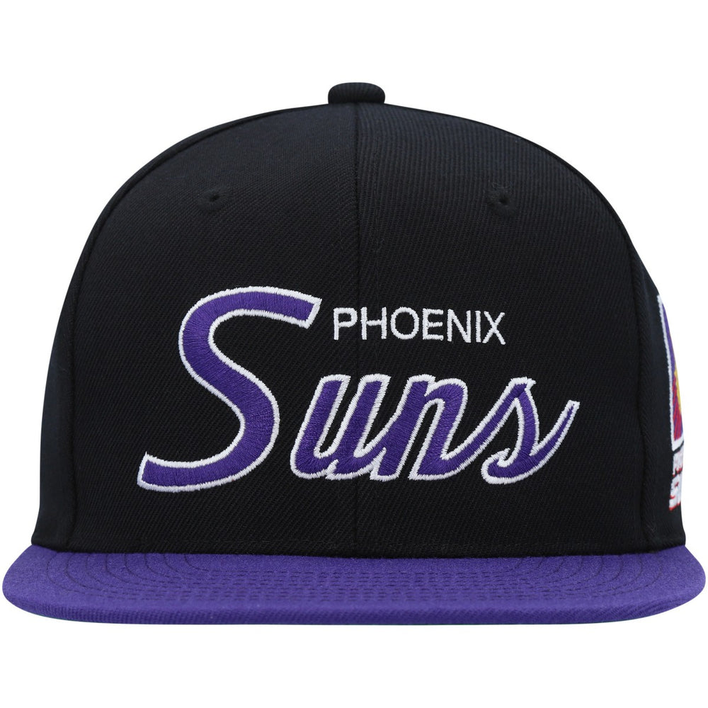 Phoenix Suns Hardwood Classics MVP Team Script 2.0 Snapback Hat - Black | Mitchell & Ness cheap