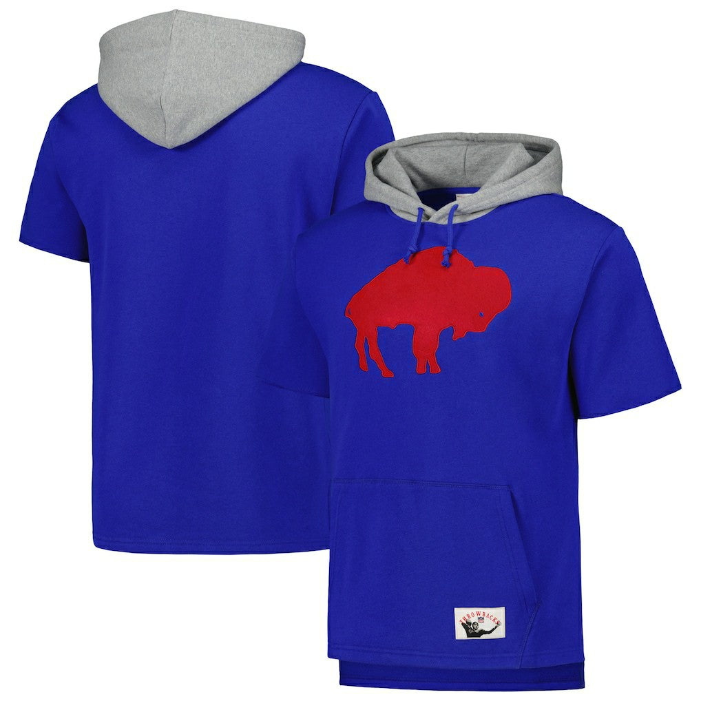Buffalo Bills Postgame Short Sleeve Hoodie - Royal discount