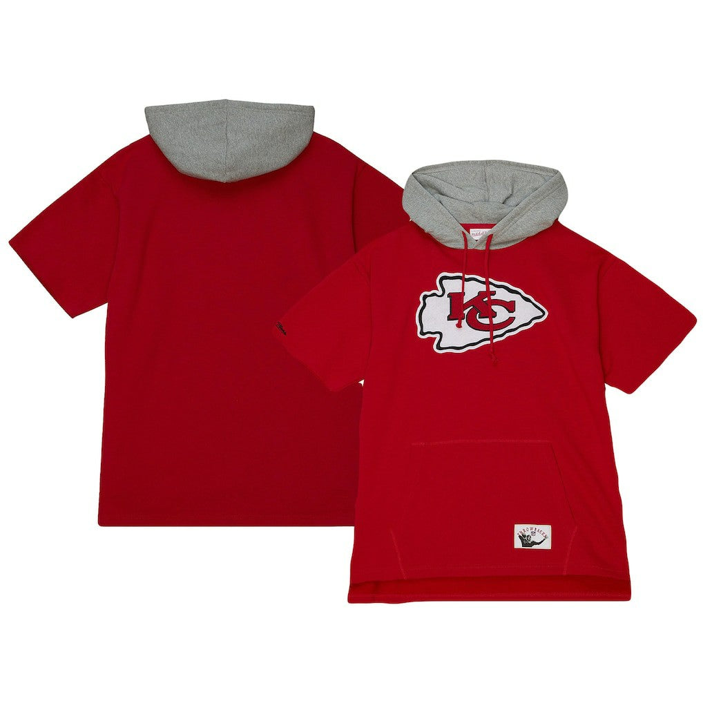 Kansas City Chiefs Postgame Short Sleeve Hoodie - Red on sale