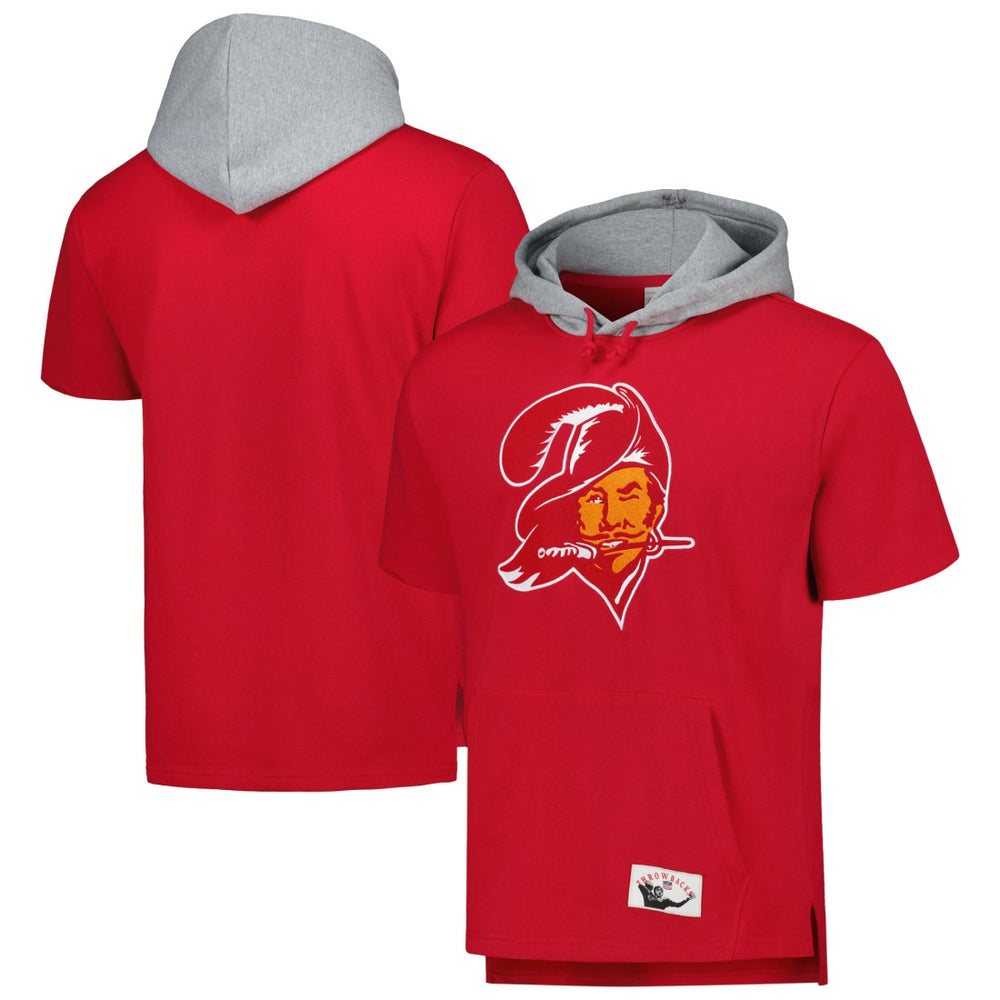 Tampa Bay Buccaneers Postgame Short Sleeve Hoodie - Red outlet
