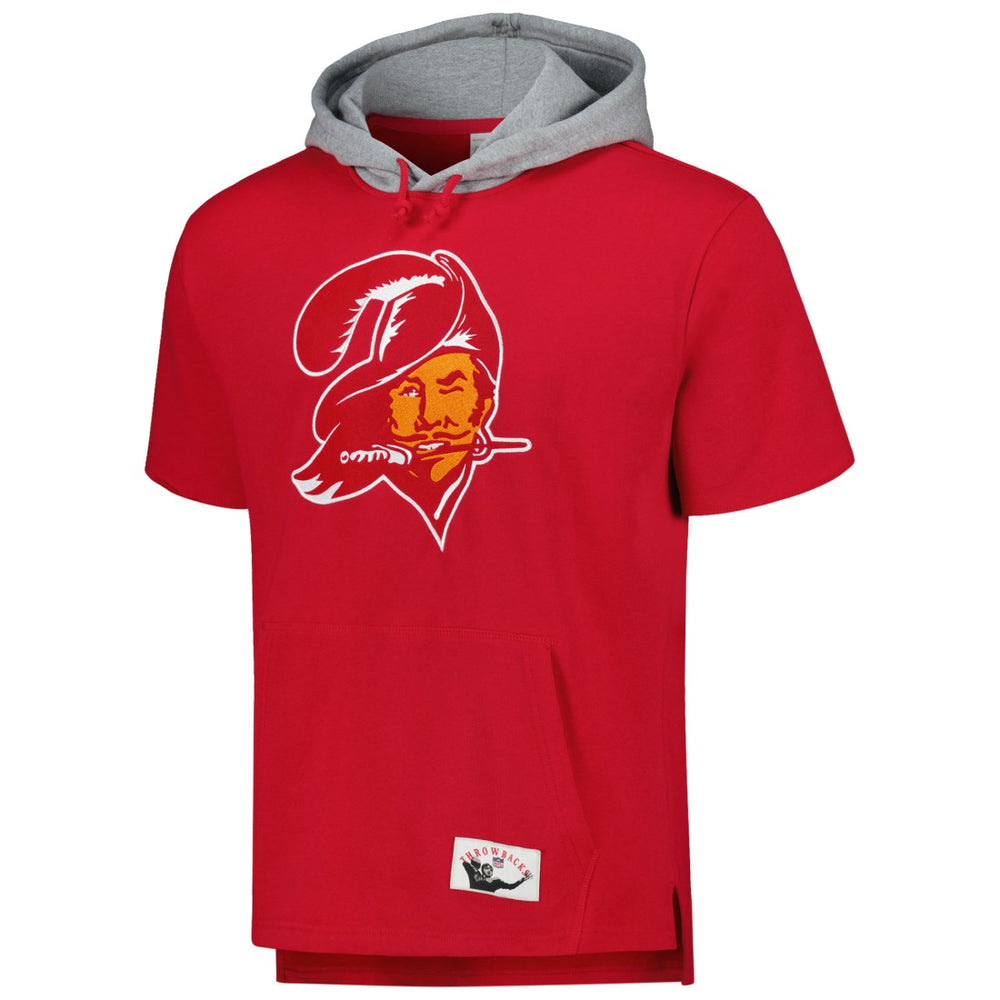Tampa Bay Buccaneers Postgame Short Sleeve Hoodie - Red outlet