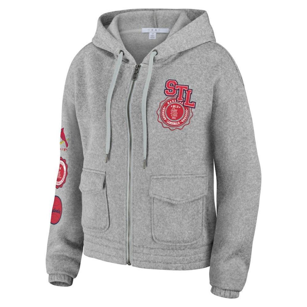 St. Louis Cardinals WEAR by Erin Andrews Women's Full-Zip Hoodie - Gray