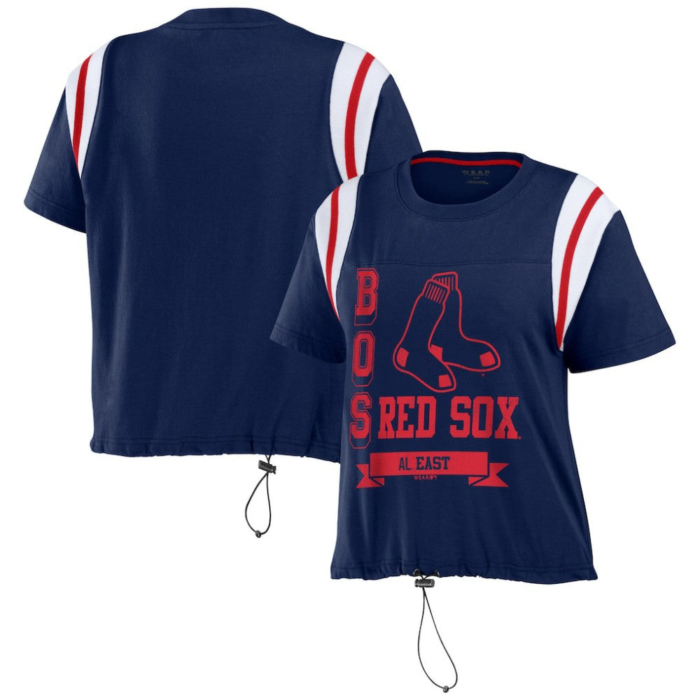 Boston Red Sox WEAR by Erin Andrews Women's Cinched Colorblock T-Shirt - Navy