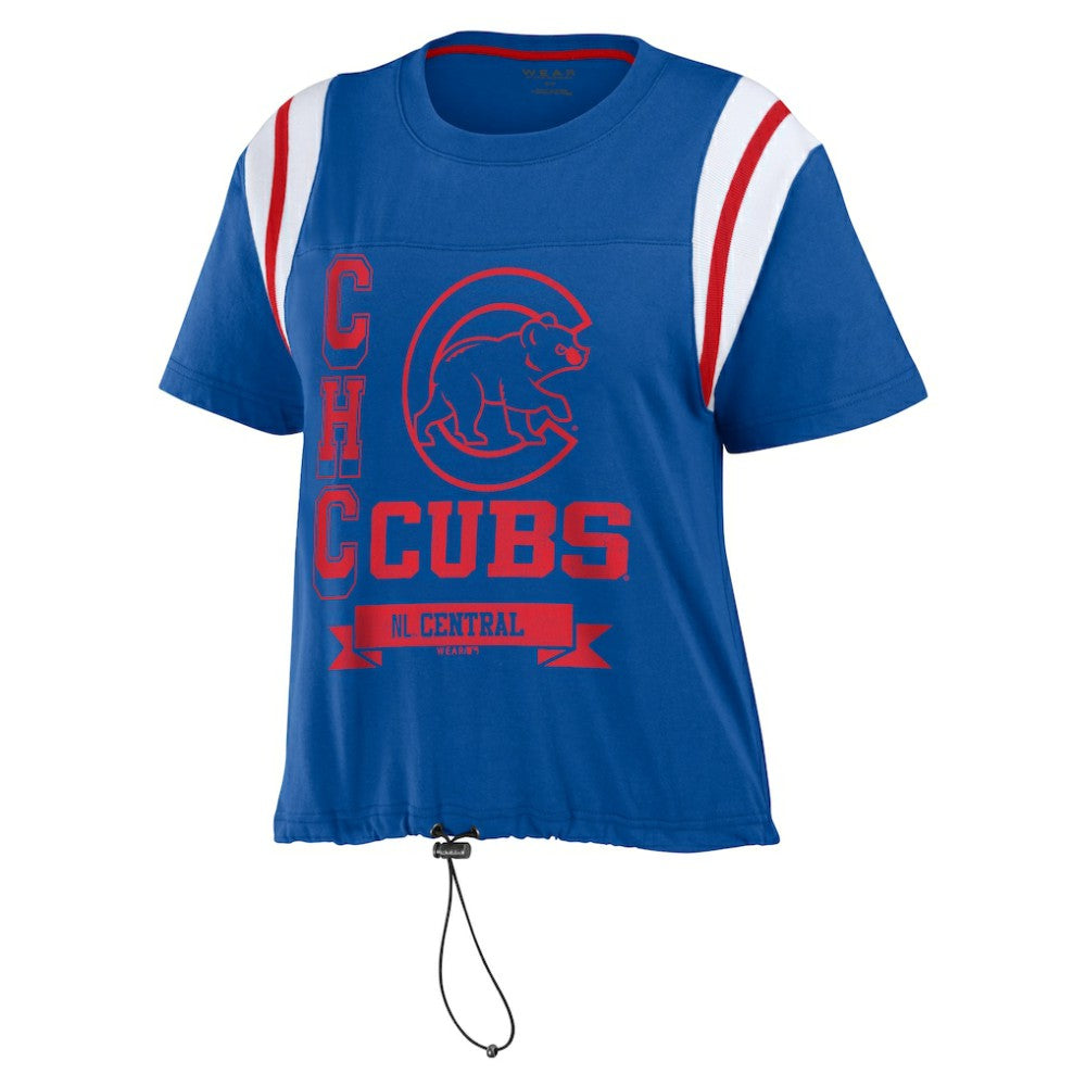 Chicago Cubs WEAR by Erin Andrews Women's Cinched Colorblock T-Shirt - Royal