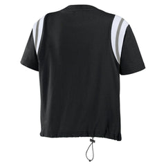 Chicago White Sox WEAR by Erin Andrews Women's Cinched Colorblock T-Shirt - Black