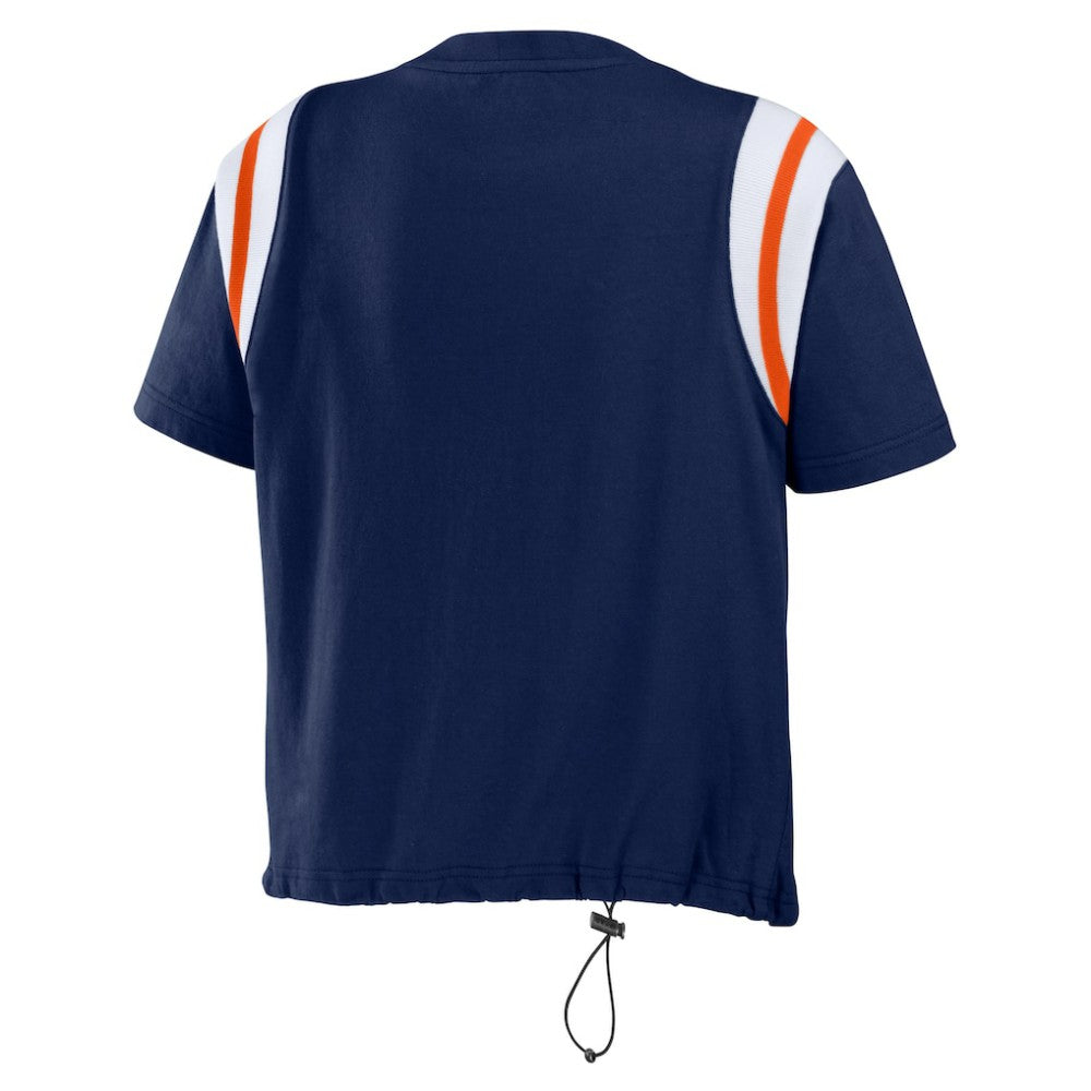 Houston Astros WEAR by Erin Andrews Women's Cinched Colorblock T-Shirt - Navy