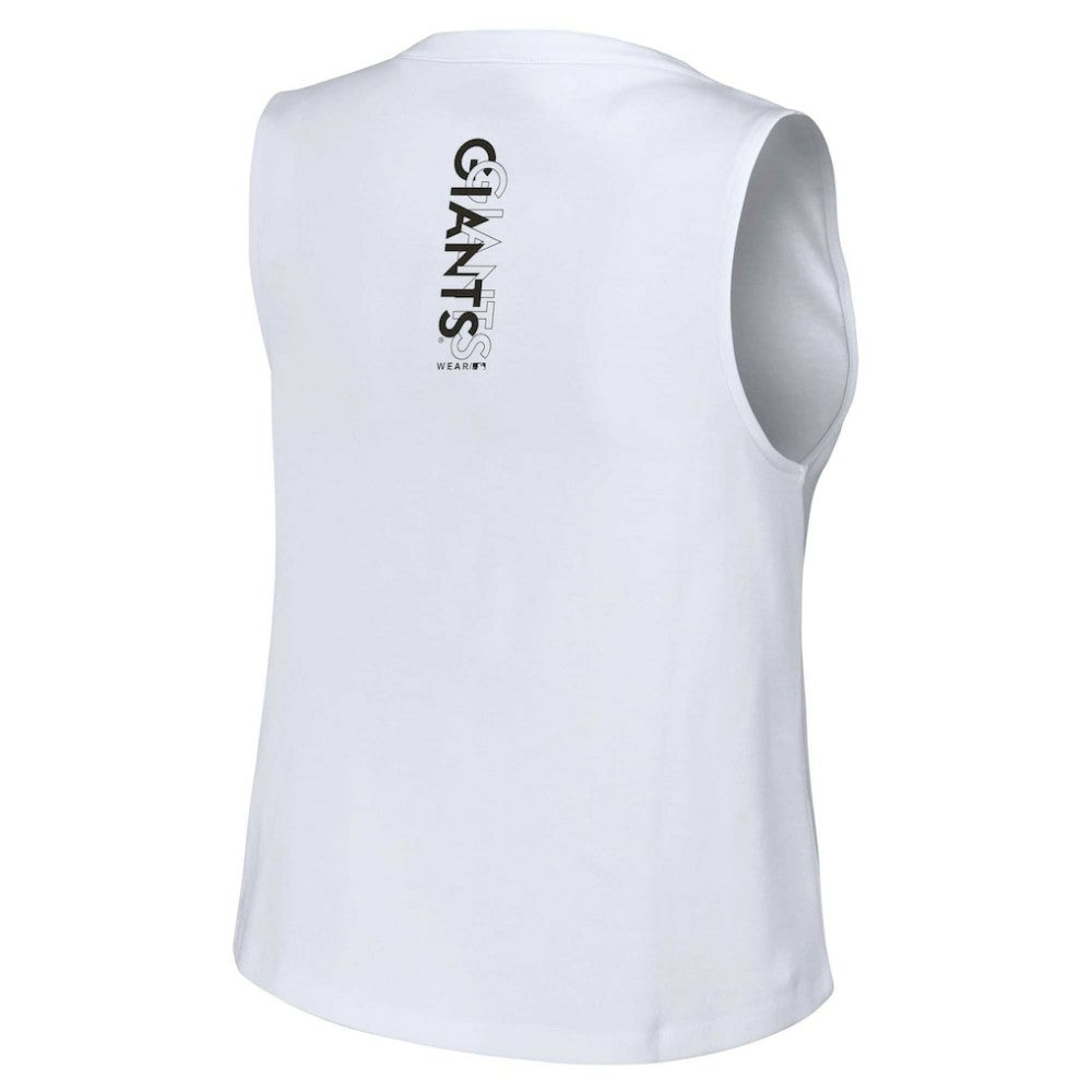 San Francisco Giants WEAR by Erin Andrews Women's Lace-Up Tank Top - White