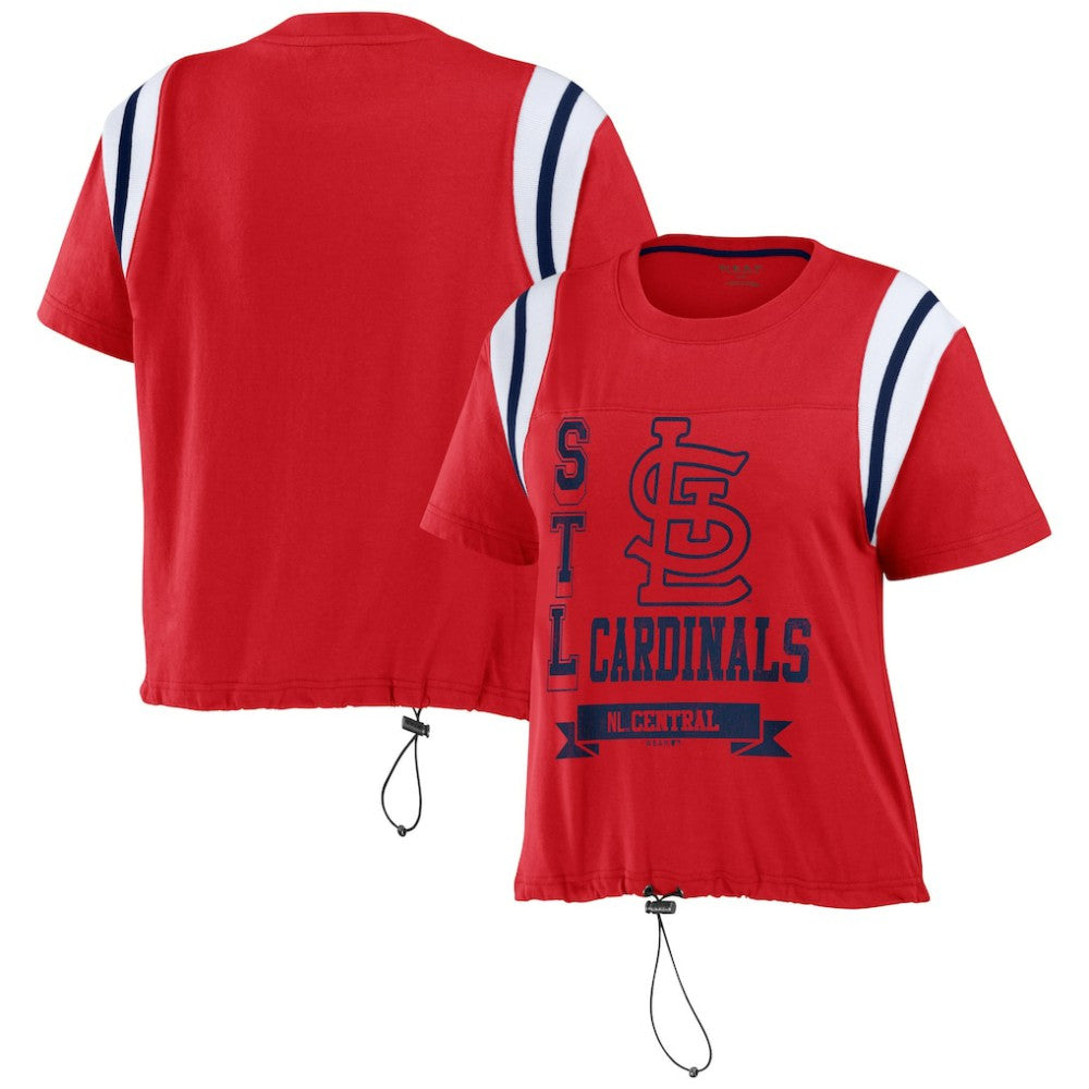 St. Louis Cardinals WEAR by Erin Andrews Women's Cinched Colorblock T-Shirt - Red
