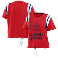 St. Louis Cardinals WEAR by Erin Andrews Women's Cinched Colorblock T-Shirt - Red