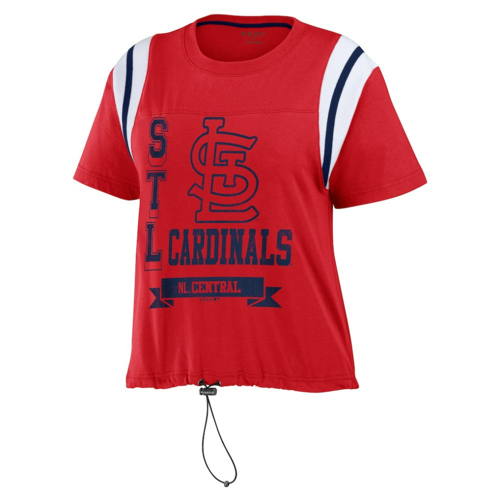 St. Louis Cardinals WEAR by Erin Andrews Women's Cinched Colorblock T-Shirt - Red