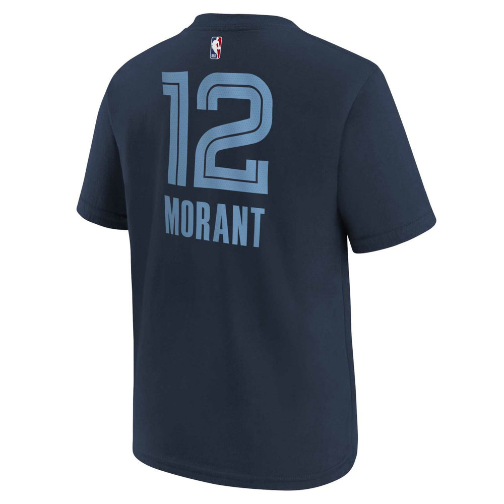 Ja Morant Memphis Grizzlies Youth Icon Name & Number T-Shirt - Navy for sale