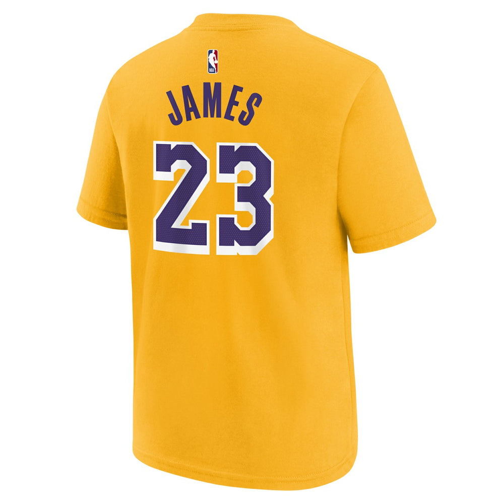 LeBron James Los Angeles Lakers Youth Icon Name & Number T-Shirt - Gold online