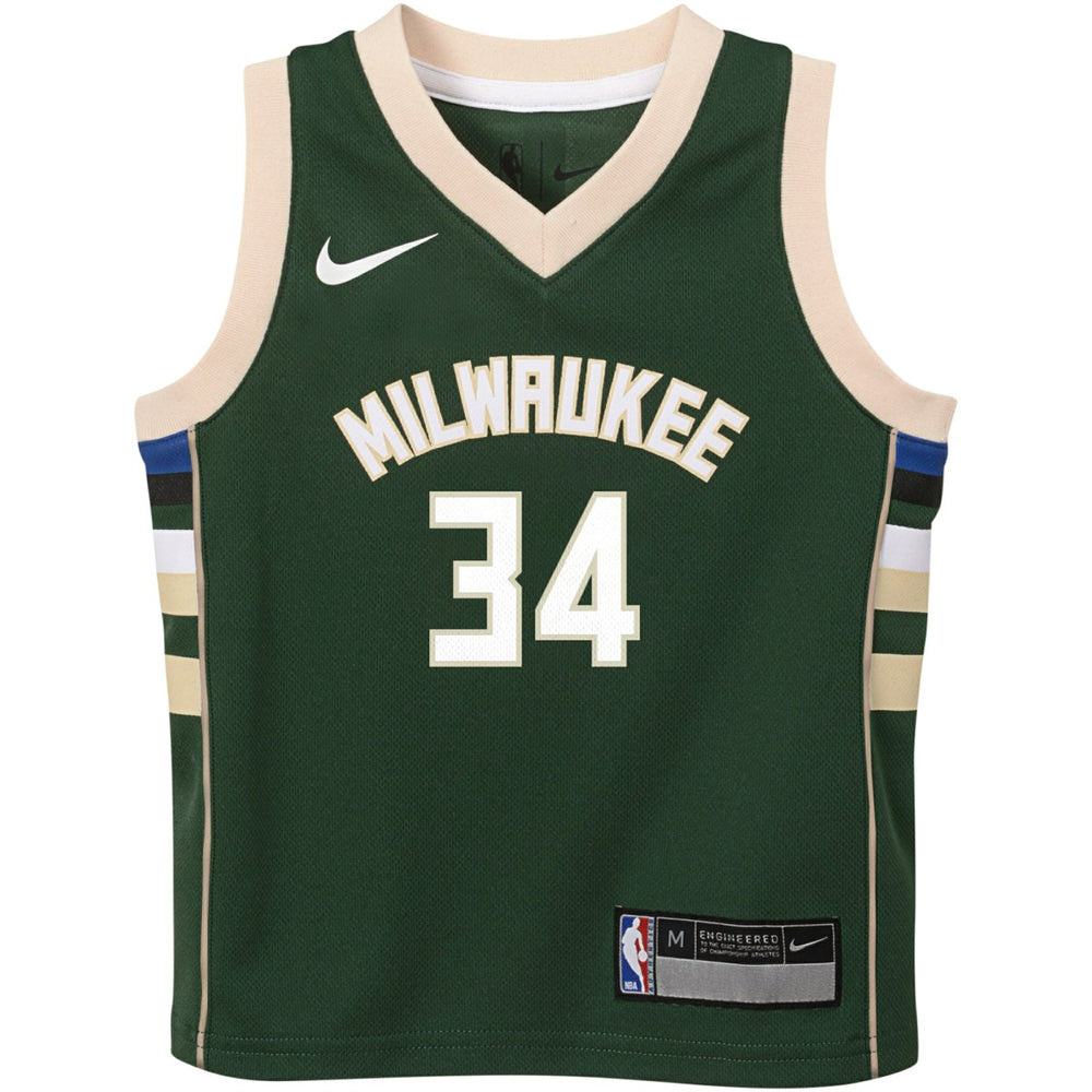 Giannis Antetokounmpo Milwaukee Bucks Preschool Swingman Player Jersey - Icon Edition - Hunter Green | Nike for sale