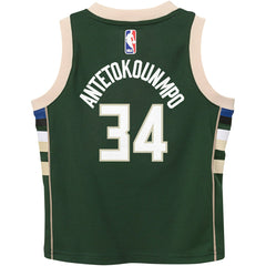 Giannis Antetokounmpo Milwaukee Bucks Preschool Swingman Player Jersey - Icon Edition - Hunter Green | Nike for sale