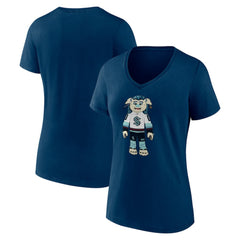 Seattle Kraken Women's Mascot Buoy V-Neck T-Shirt Deep Sea Blue
