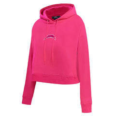 Los Angeles Chargers Pro Standard Women's Triple Pink Cropped Pullover Hoodie outlet
