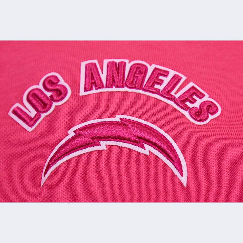 Los Angeles Chargers Pro Standard Women's Triple Pink Cropped Pullover Hoodie outlet