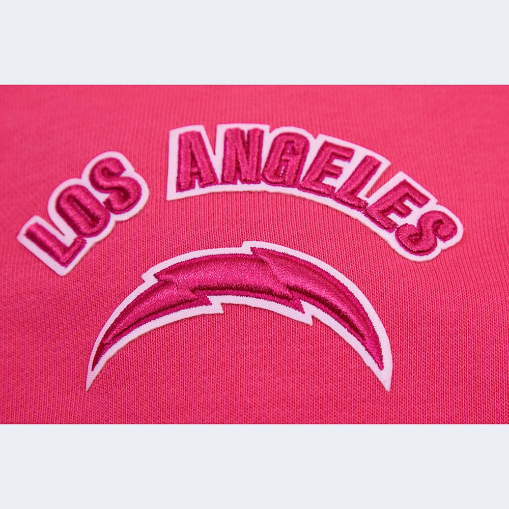 Los Angeles Chargers Pro Standard Women's Triple Pink Cropped Pullover Hoodie outlet