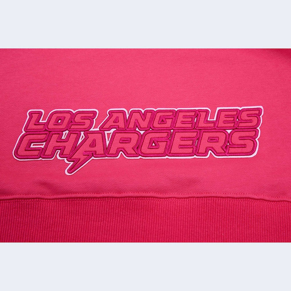 Los Angeles Chargers Pro Standard Women's Triple Pink Cropped Pullover Hoodie outlet