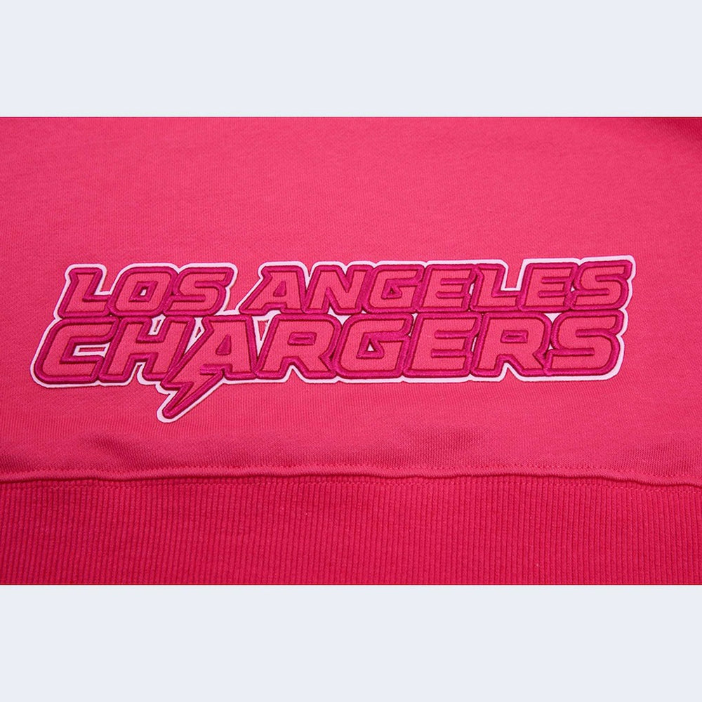 Los Angeles Chargers Pro Standard Women's Triple Pink Cropped Pullover Hoodie outlet