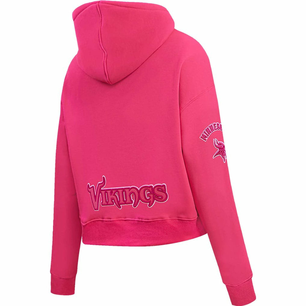 Minnesota Vikings Pro Standard Women's Triple Pink Cropped Pullover Hoodie on sale