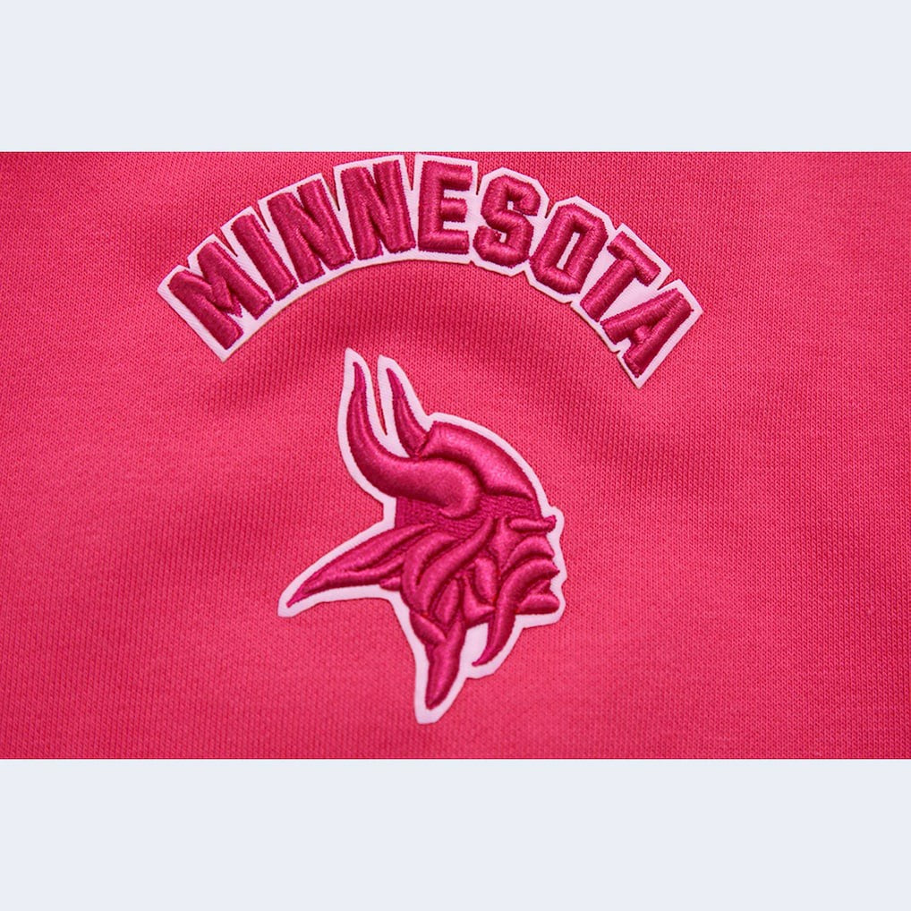 Minnesota Vikings Pro Standard Women's Triple Pink Cropped Pullover Hoodie on sale