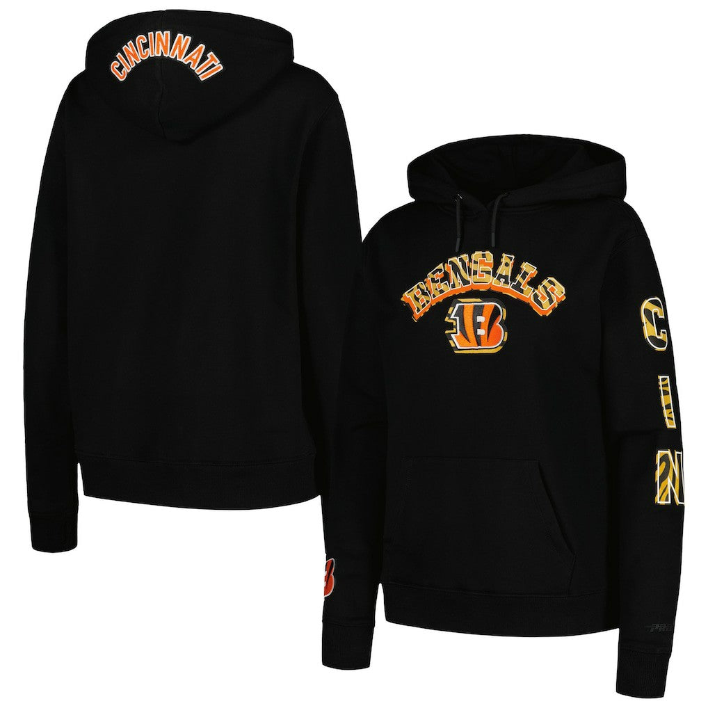 Cincinnati Bengals Pro Standard Women's Animal Print Fleece Pullover Hoodie - Black sale