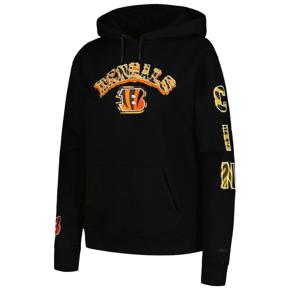Cincinnati Bengals Pro Standard Women's Animal Print Fleece Pullover Hoodie - Black sale