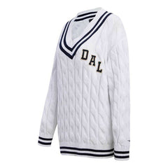 Dallas Cowboys Pro Standard Women's Prep V-Neck Pullover Sweater - White on sale