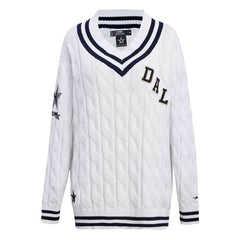 Dallas Cowboys Pro Standard Women's Prep V-Neck Pullover Sweater - White on sale