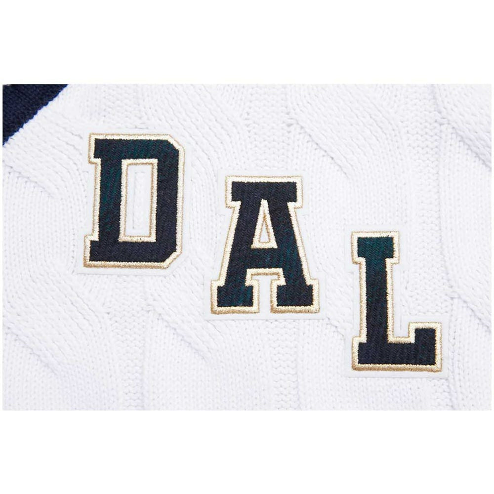 Dallas Cowboys Pro Standard Women's Prep V-Neck Pullover Sweater - White on sale