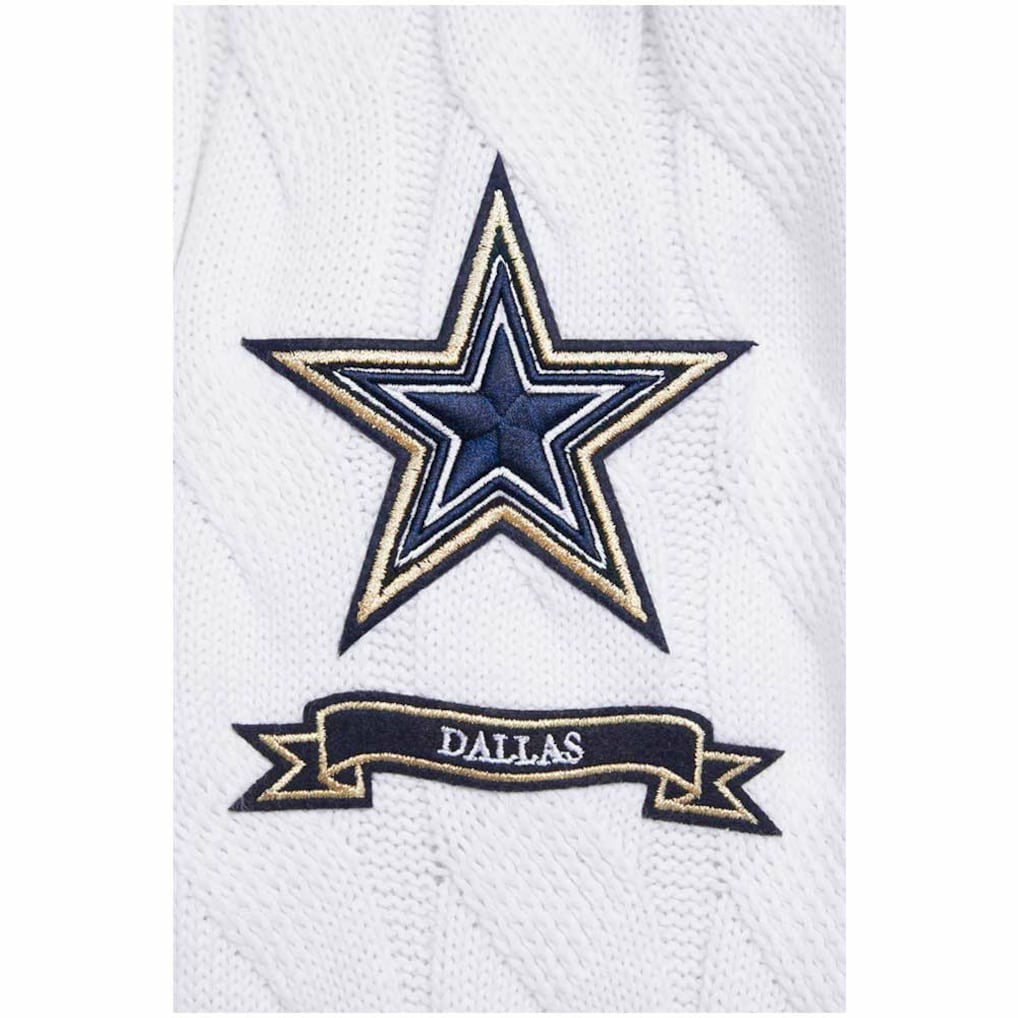 Dallas Cowboys Pro Standard Women's Prep V-Neck Pullover Sweater - White on sale