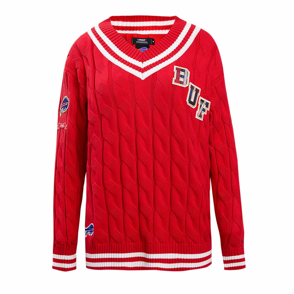 Buffalo Bills Pro Standard Women's Prep V-Neck Pullover Sweater - Red discount