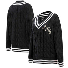 Philadelphia Eagles Pro Standard Women's Prep V-Neck Pullover Sweater - Black sale