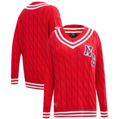 New England Patriots Pro Standard Women's Prep V-Neck Pullover Sweater - Red cheap