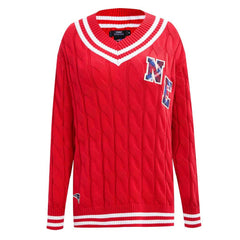 New England Patriots Pro Standard Women's Prep V-Neck Pullover Sweater - Red cheap