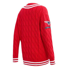 New England Patriots Pro Standard Women's Prep V-Neck Pullover Sweater - Red cheap