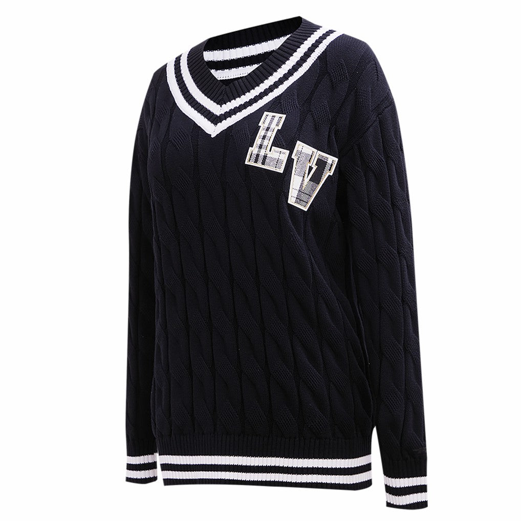 Las Vegas Raiders Pro Standard Women's Prep V-Neck Pullover Sweater - Black online