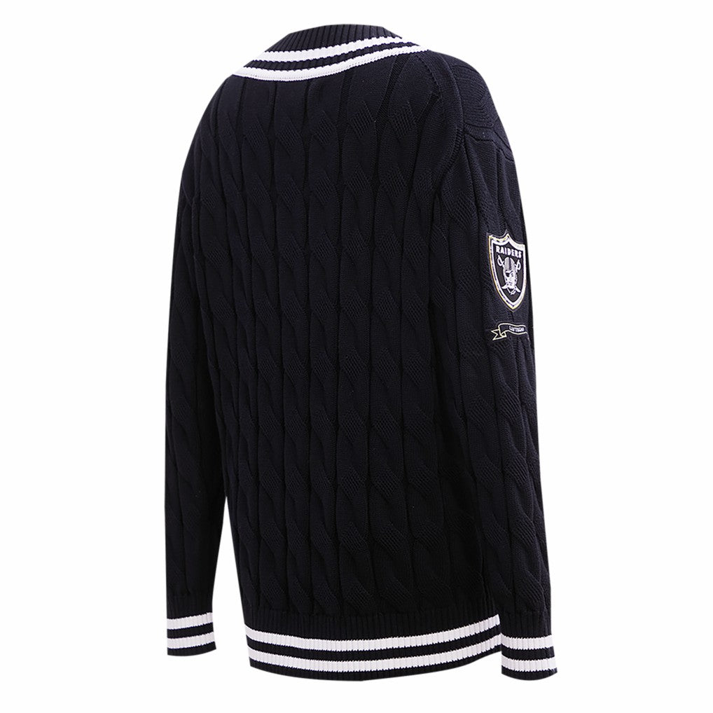 Las Vegas Raiders Pro Standard Women's Prep V-Neck Pullover Sweater - Black online
