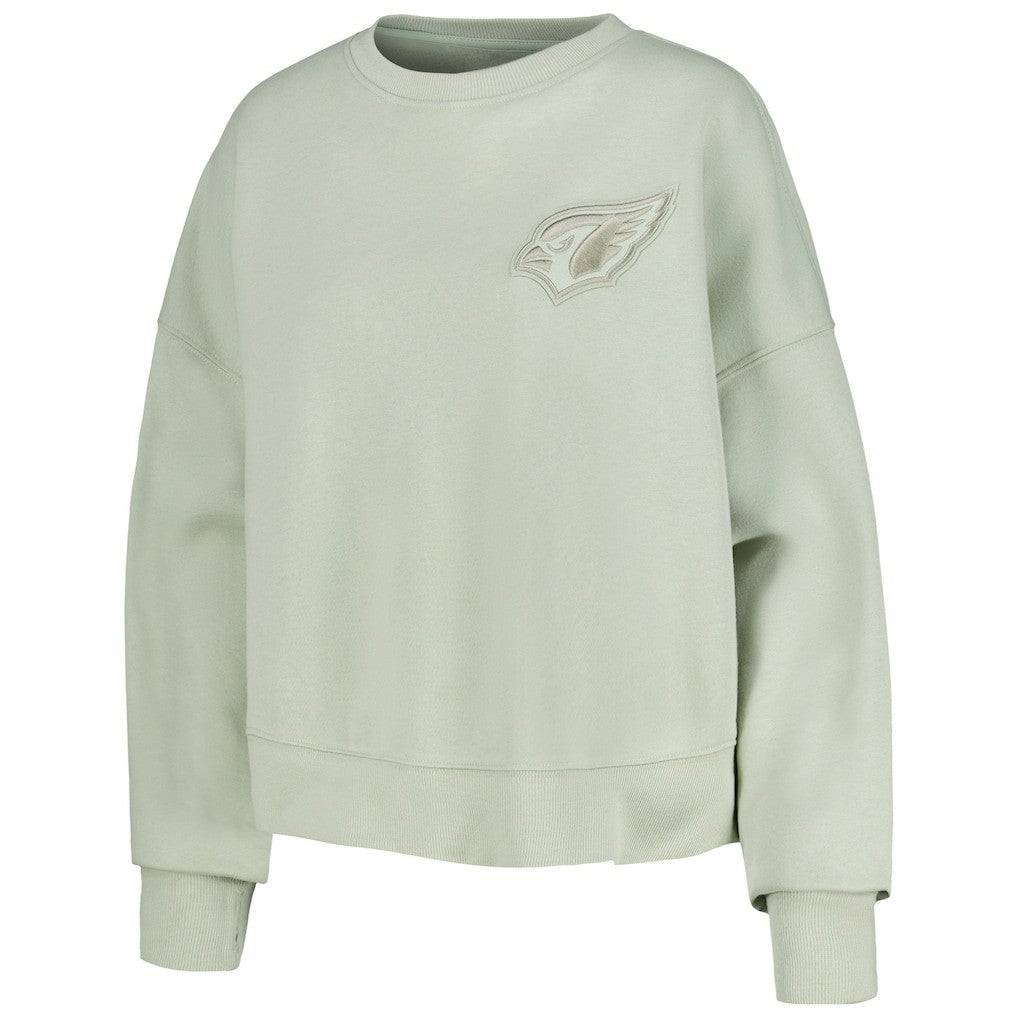 Arizona Cardinals Pro Standard Women's Oversized Cropped Neutral Pullover Sweatshirt - Light Green discount