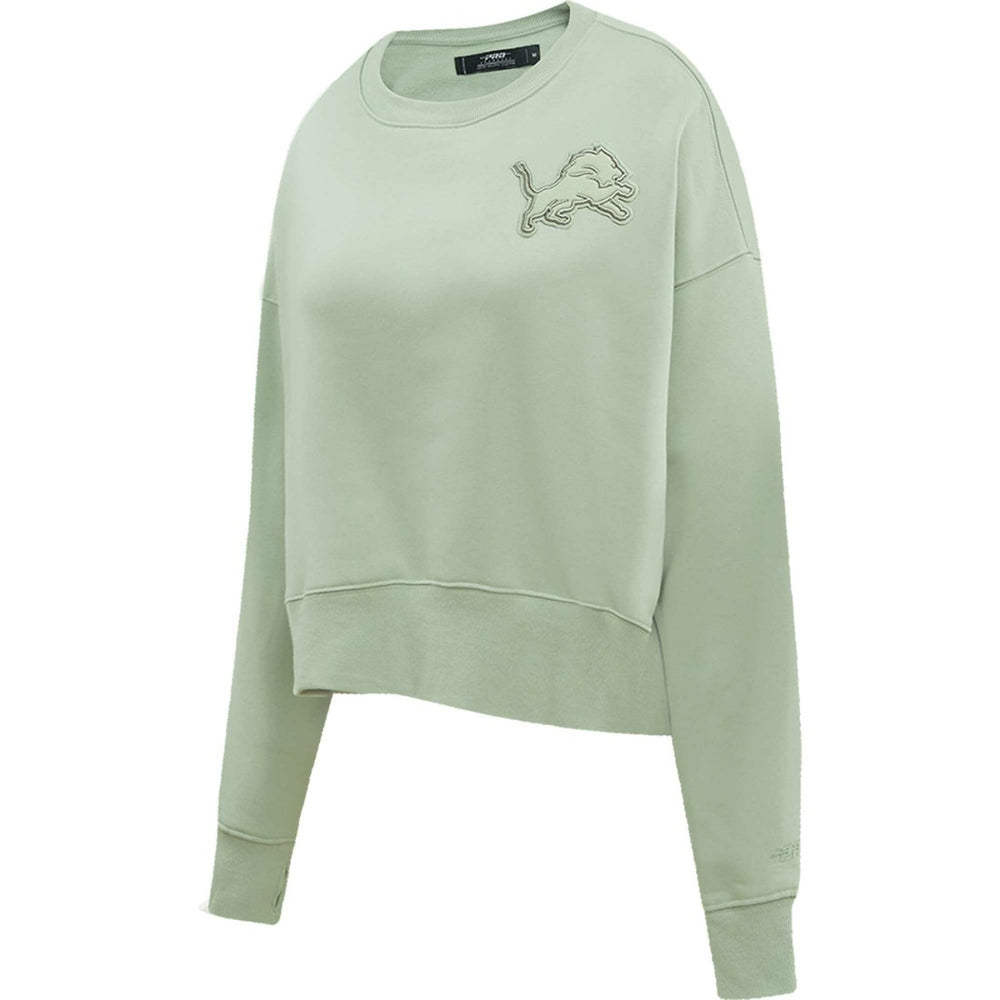 Detroit Lions Pro Standard Women's Oversized Cropped Neutral Pullover Sweatshirt - Light Green for sale