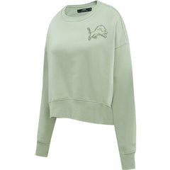 Detroit Lions Pro Standard Women's Oversized Cropped Neutral Pullover Sweatshirt - Light Green for sale