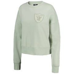 Las Vegas Raiders Pro Standard Women's Oversized Cropped Neutral Pullover Sweatshirt - Light Green discount