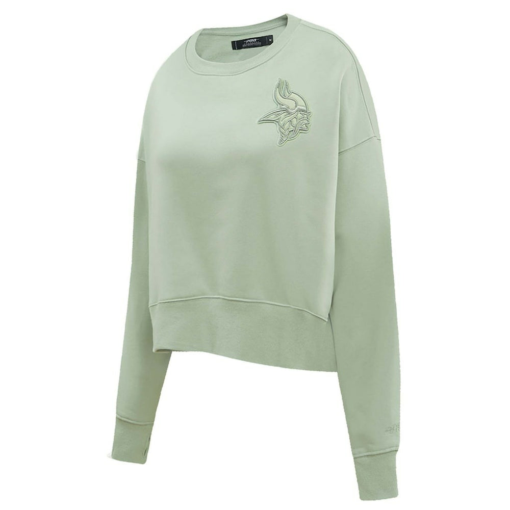 Minnesota Vikings Pro Standard Women's Oversized Cropped Neutral Pullover Sweatshirt - Light Green sale