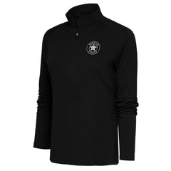 Houston Astros Antigua Women's Brushed Metallic Tribute Half-Zip Pullover Top - Black