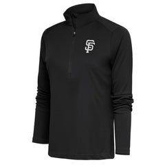 San Francisco Giants Antigua Women's Brushed Metallic Tribute Half-Zip Pullover Top - Gray