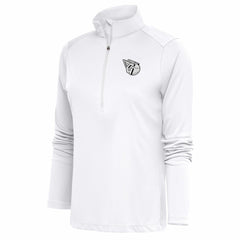 Cleveland Guardians Antigua Women's Brushed Metallic Tribute Half-Zip Pullover Top - White
