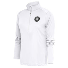 Houston Astros Antigua Women's Brushed Metallic Tribute Half-Zip Pullover Top - White