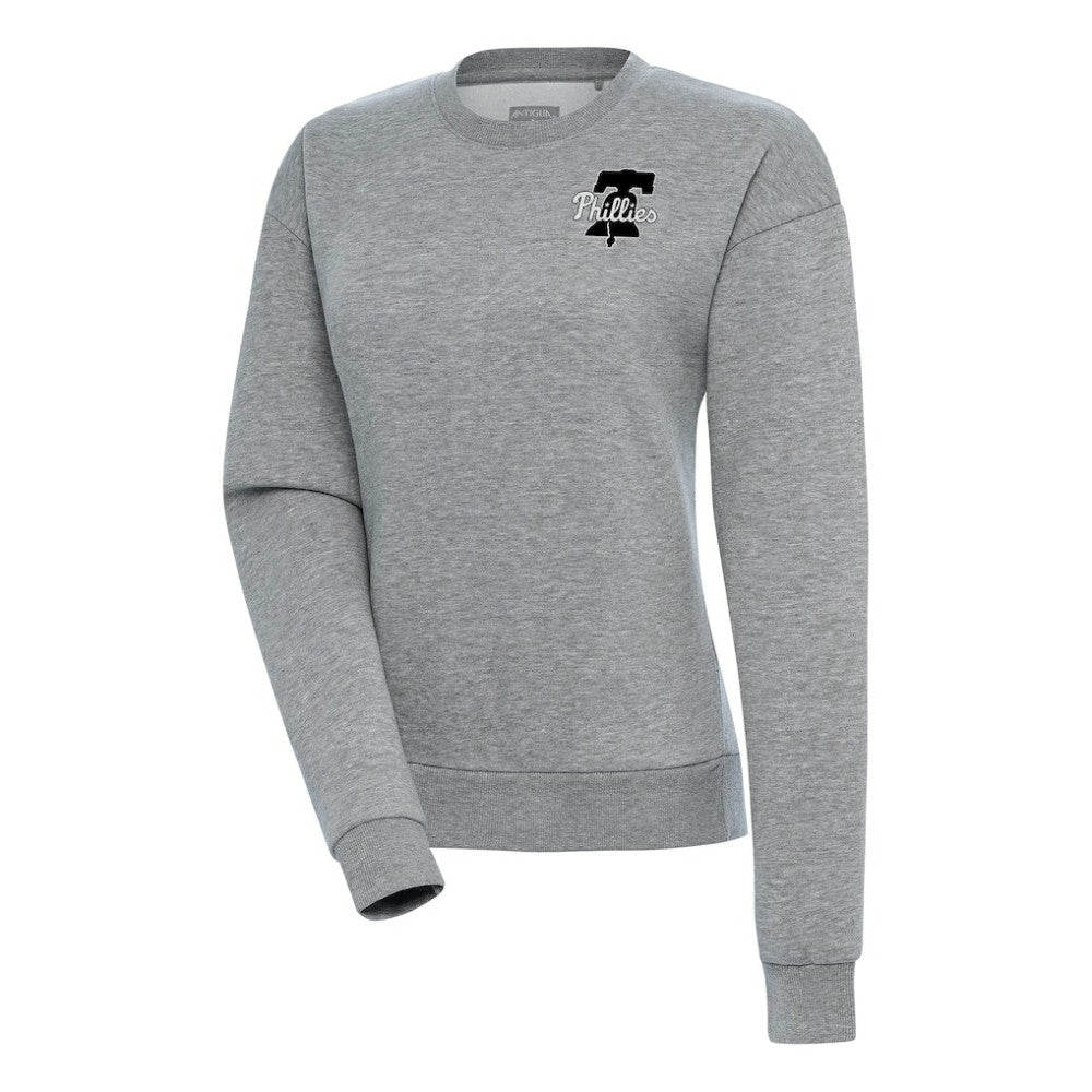 Philadelphia Phillies Antigua Women's Brushed Metallic Victory Pullover Sweatshirt - Heather Gray