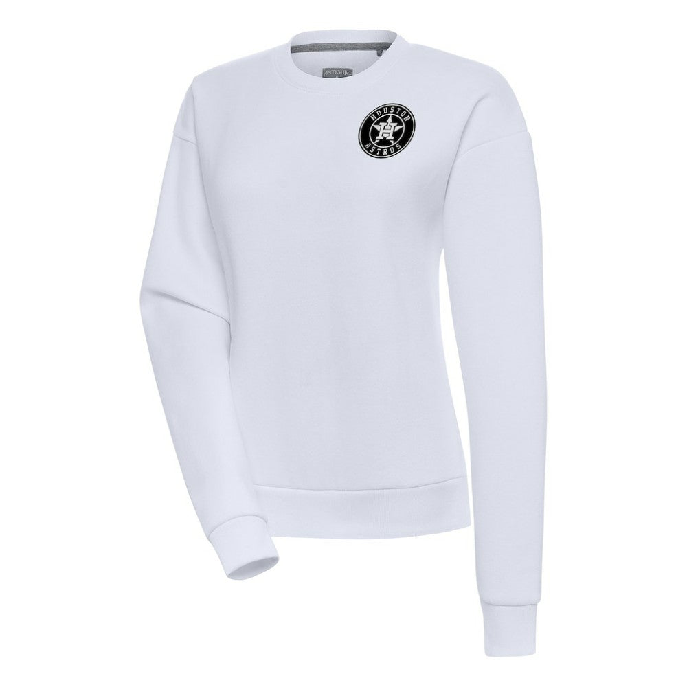 Houston Astros Antigua Women's Brushed Metallic Victory Pullover Sweatshirt - White